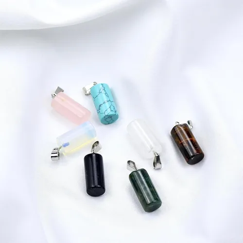 Miniatura 13 de Zenkeeper Colgante hexagonal de cristal natural – Piedra de cuarzo puntiaguda/piedra curativa en forma de corazón para hacer joyas y collares