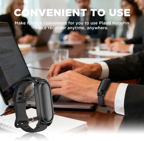 Miniatura 5 de Pulsera de silicona compatible con grabadora de voz Plaud NotePin, funda de PC con correa ajustable para Plaud NotePin S (2025), correa de repuesto