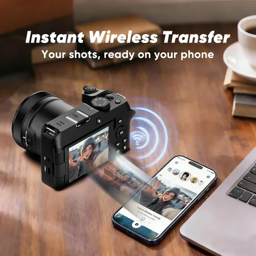 Miniatura 8 de ORDRO Cámaras digitales 5K para fotografía: cámaras de video de enfoque automático de 80 MP para YouTube, cámara de viaje con zoom de 18X