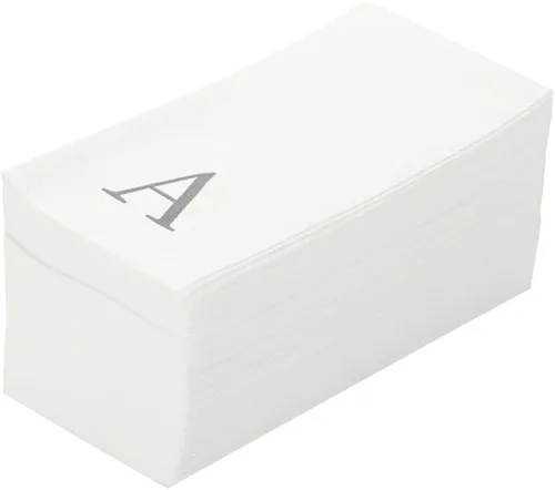 Miniatura 24 de Luxenap Toallas de invitados de tacto de lino de 15.8 X 7.9 pulgadas, 50 toallas de mano con letras - Letra dorada "S", fuente sans serif