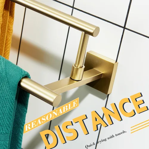Miniatura 5 de Toallero de mano KOKOSIRI de 16 pulgadas, toallero de baño para estante de gabinete de baño, barras de toallas, acero inoxidable cepillado dorado