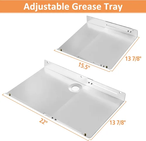 Miniatura 2 de AJinTeby Bandeja de grasa de gas para parrilla de repuesto para quemador Charbroil 3/4, protector térmico de grasa ajustable para Charbroil Gas2coal