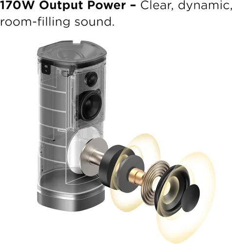 Miniatura 7 de TCL Z100 Altavoz inalámbrico de cine en casa con tecnología Dolby Atmos FlexConnect con transmisión de música Bluetooth, potencia de salida de 170