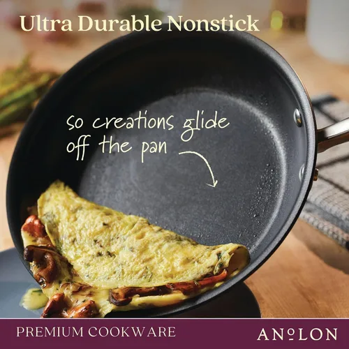 Miniatura 4 de Anolon Advanced Home - Sartén antiadherente anodizado duro (juego de 2 piezas, 10.25 pulgadas y 12.75 pulgadas, ónix)