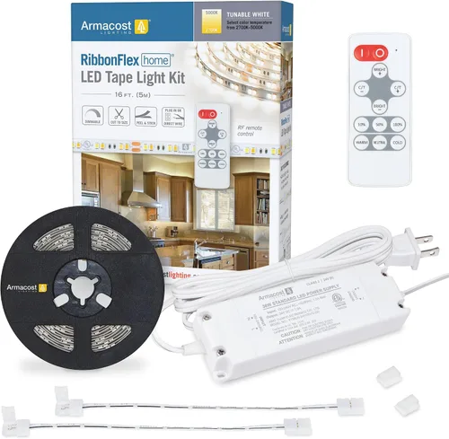 Miniatura 9 de Armacost Lighting Kit de luz en cinta LED regulable para AC del hogar, blanco cálido suave (1.5M) 424502 2700K blanco cálido 5 m