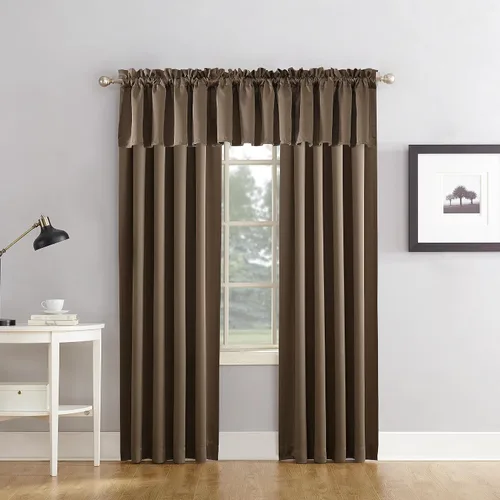 Miniatura 106 de Sun Zero Barrow - Panel de cortina para puerta con bolsillo para barra, de eficiencia energética, 54" x 72", color moca Marrón Mocha
