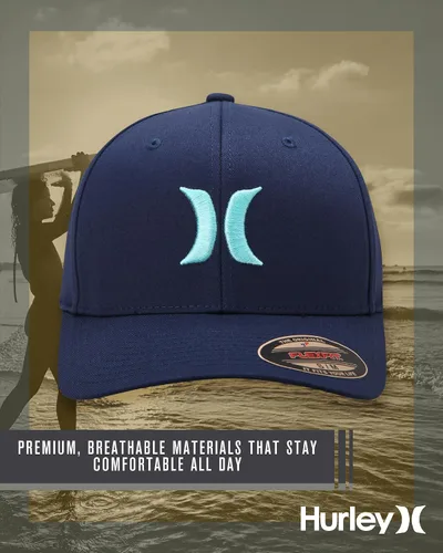 Miniatura 46 de Hurley Gorra de béisbol para hombre - Flexfit - Gorras de béisbol ajustadas para hombre (tamaños: S-XL)