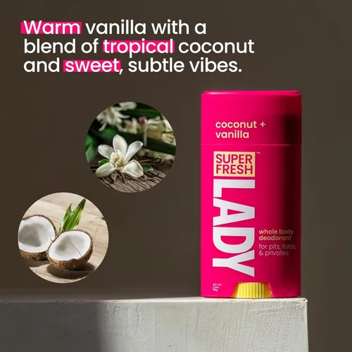 Miniatura 6 de Super Fresh - Desodorante en barra sin aluminio para mujeres, no tóxico, coco y vainilla, control de olores para todo el cuerpo, seguro
