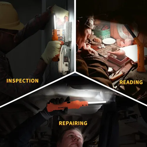 Miniatura 7 de Luces LED de trabajo recargables, linterna de mano para hombre, regalo de cumpleaños, luz de trabajo magnética, rotación de 360°, 5 modos, linterna