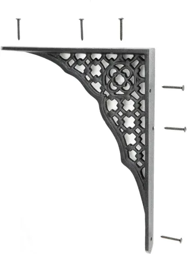 Miniatura 5 de Renovators Supply Manufacturing Par de soportes flotantes para estantes de 7 pulgadas x 8-3/4 pulgadas, soportes victorianos de aluminio negro