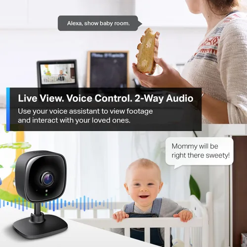 Miniatura 3 de Tapo - Nueva cámara de seguridad interior TP-Link de 2K para monitor de bebé, cámara para mascotas Detección de movimiento Audio de 2 vías