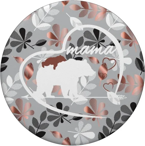 Miniatura 3 de PopSockets - Soporte para teléfono móvil y tablet, diseño de oso Mama, Negro