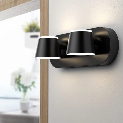 Miniatura 7 de URSOLA Luz de Tocador de Baño de 2 Luces, Accesorios de Iluminación de Pared LED Negros, Orientables Arriba y Abajo, Regulables, Accesorios
