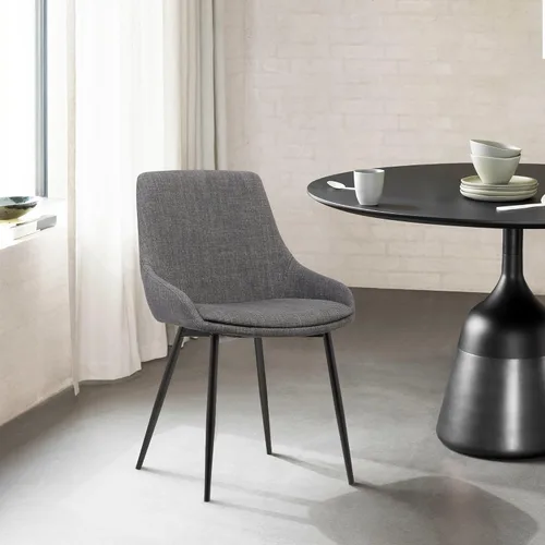 Miniatura 2 de Armen Living Mia - Silla de comedor moderna contemporánea con patas de metal, altura del asiento de 19 pulgadas, color carbón