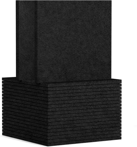 Miniatura 7 de TroyStudio 20 Paneles Acústicos, 12 x 12 x 0.32 Pulgadas Azulejos de Revestimiento de Pared de Fieltro de Poliéster Paneles Absorbentes de Sonido