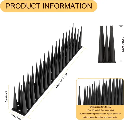 Miniatura 5 de OFFO Bird Spikes - Picos para Pájaros Paloma para Exteriores para Gatos para Mantener Alejados a los Pájaros, Mapaches, Pájaros Carpinteros, Cubre
