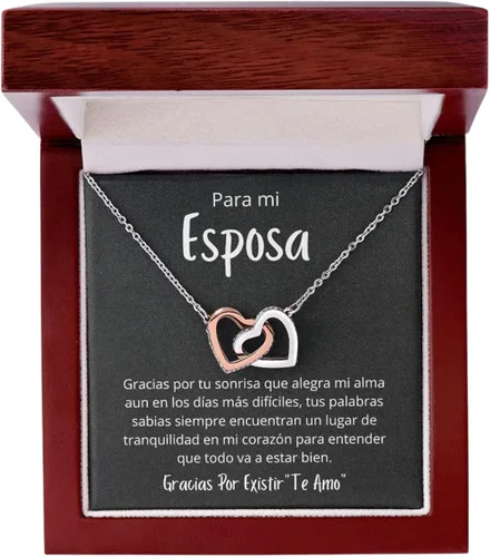 Miniatura 6 de Leo's Print Shop Collar de Corazones para mujer, regalo para esposa en su cumpleaños, regalos de aniversario para mi esposa, Acero inoxidable
