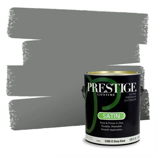 Miniatura 96 de Prestige Paints - Pintura exterior e imprimación en uno, 1 galón, plano, compatibilidad comparable con el color menta «Whipped Mint» de Behr