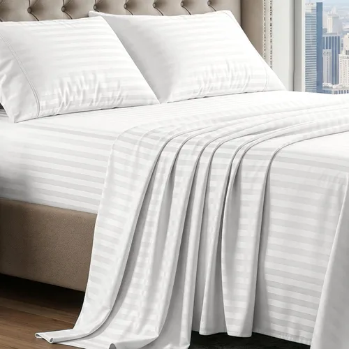 Miniatura 53 de Lane Linen Sábanas 100% de algodón egipcio, tamaño King, naturalmente transpirables y duraderas, cómodas para el invierno, ultra suaves, comodidad