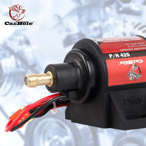 Miniatura 2 de CarBole Bomba de combustible eléctrica de gasolina universal 5/16 pulgadas entrada y salida en línea 12V 1-2A 28GPH 2-3.5P.S.I. Presión