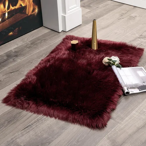 Miniatura 27 de MIULEE Alfombra de Piel de Oveja Sintética de 3 x 5 Pies, Alfombras de Área Mullidas de Lujo - Alfombra Decorativa Shag Súper Suave para Dormitorio