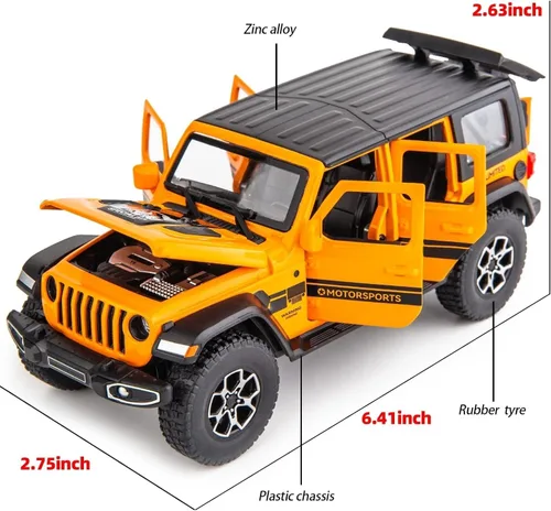 Miniatura 2 de WAKAKAC Compatible para 1/32 Wrangler Coche de Juguete de Aleación Fundido a Presión con tracción hacia atrás Modelo de Coche Coleccionable con Luz