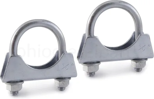 Miniatura 6 de Abrazadera de silenciador resistente de 3 pulgadas - Estilo de sillín con perno en U - Zinc (paquete de 2)