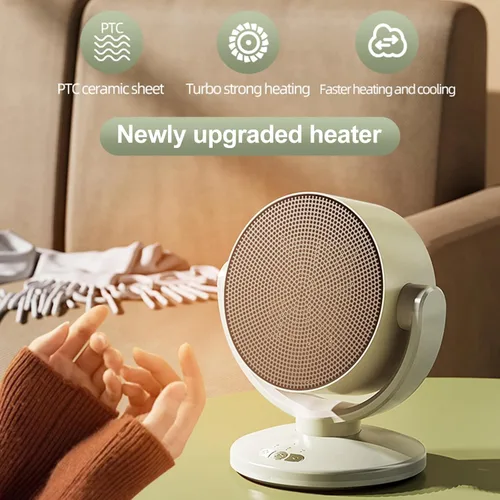Miniatura 7 de Maxmartt Calentador de espacio eléctrico, combo de ventilador de calentador 2 en 1, ventilador de escritorio de enfriamiento portátil de 1200 W, 3