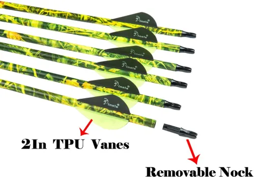 Miniatura 2 de Flechas de caza de carbono de 28 pulgadas 300 340 350 400 espina dorsal de carbono para arco recurvo compuesto práctica objetivo 28 30 pulgadas
