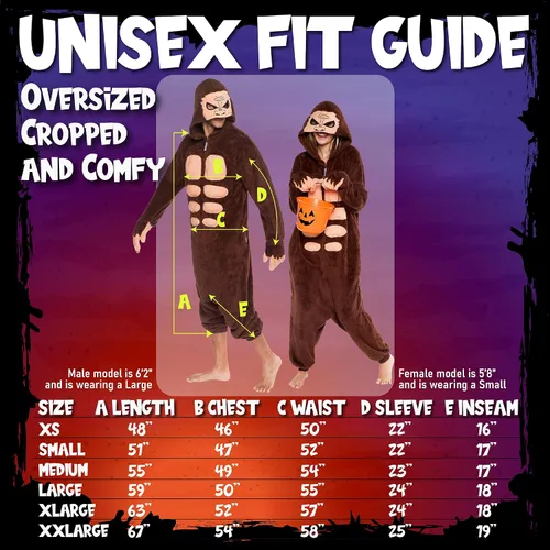Miniatura 4 de FUNZIEZ! Sasquatch - Disfraz de pie grande - Yeti de una pieza (marrón, mediano)
