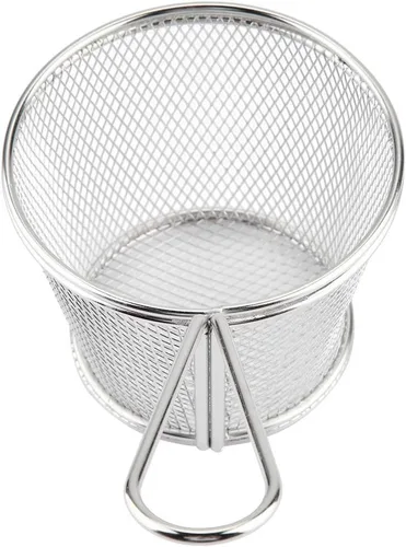 Miniatura 9 de Mini cesta para freír papas fritas, cesta de malla de alambre de acero inoxidable de 4 pulgadas para el hogar, cocina, colador de alimentos, papas