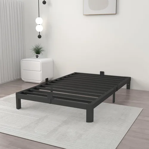 Miniatura 9 de ITIMIDI Marcos de Cama de Tamaño Individual de 10 Pulgadas, Cama con Plataforma con Juntas Metálicas, Marco de Cama Metálico Sin Somier Necesario