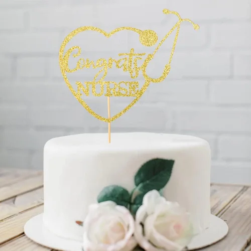 Miniatura 2 de Decoración para pastel de enfermera de Congrats – BSN RN graduado decoraciones de fiesta, clase de 2024, decoración de fiesta de graduación