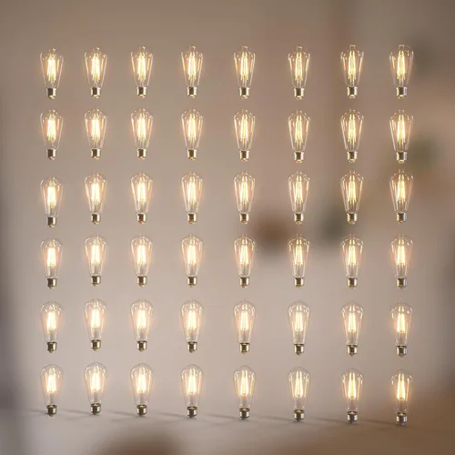 Miniatura 44 de Jensense Bombillas LED Edison E26, 60 vatios equivalentes, bombillas regulables, 2300 K, luz blanca cálida (cristal ámbar), estilo vintage