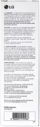 Miniatura 4 de LG LT1000P - Filtro de agua para refrigerador de repuesto de capacidad de 6 meses/200 galones (NSF42, NSF53 y NSF401) ADQ74793501, ADQ75795105