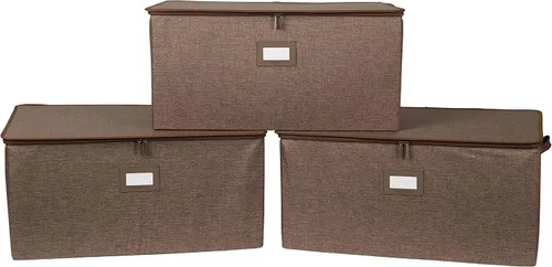 Miniatura 119 de Covermates Keepsakes - Juego de cajas de almacenamiento con cierre de cremallera, paquete de 3 cubos organizadores de poliéster resistente, diseño