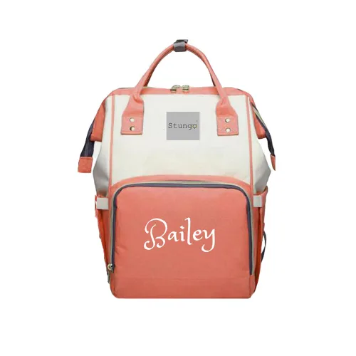 Miniatura 13 de Bolsa de pañales grande personalizada, bolsa de mano, mochila - Monograma personalizado bordado para bebé/bolsa de bebé (negro)