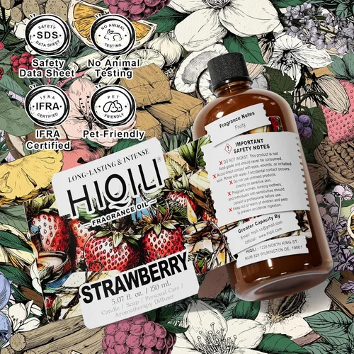 Miniatura 8 de HIQILI Aceite de fragancia de fresa para uso difusor, ideal para velas, jabón, mantequilla corporal, perfume de aroma afrutado de bricolaje, 5.07