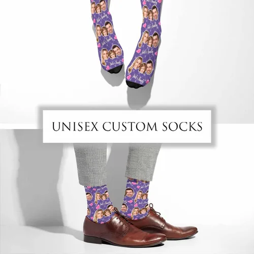 Miniatura 190 de Artsadd Calcetines personalizados para mujeres y hombres, amantes de los perros y gatos, regalos divertidos unisex personalizados