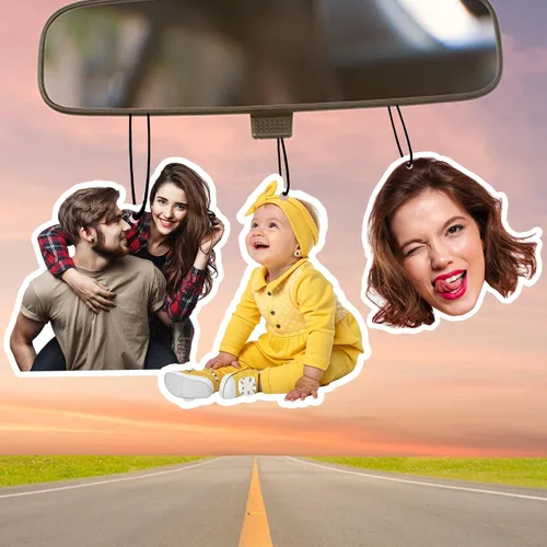 Miniatura 9 de Ambientador personalizado para coche Ambientadores personalizados para coche con imágenes, accesorios para coche para hombres, novios, familia