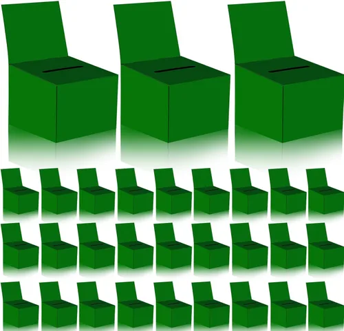Miniatura 11 de 30 cajas para rifas, urnas de donación para recaudación de fondos, caja de cartón de 6.5 x 4.5 x 4.8 pulgadas con ranura para boletos y cabecera Azul