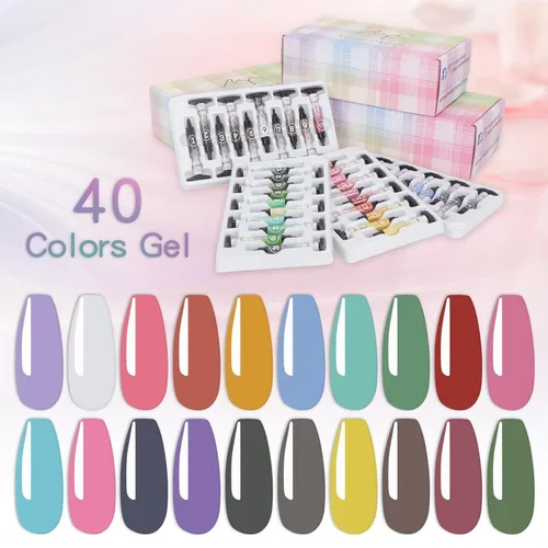 Miniatura 5 de YJMyujimi Paleta de gel gel de pintura para arte de uñas no limpie 40 colores cuadrados individuales UV LED para bricolaje salón de uñas tpo hema