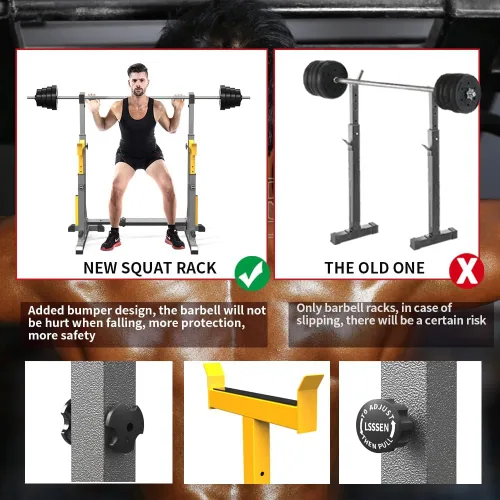 Miniatura 3 de K KiNGKANG Estante Ajustable para Sentadillas, Soporte Multifunción para Barra con Pesas para Levantamiento de Pesas y Gimnasio en Casa