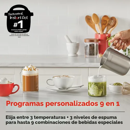 Miniatura 2 de Instant Pot Instant MagicFroth - Vaporizador y espumador eléctrico 9 en 1, jarra de acero inoxidable de 17 onzas, máquina de espuma fría y caliente