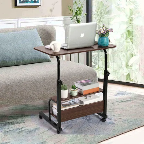 Miniatura 7 de Escritorio de oficina en casa, mesa ajustable para dormitorio, computadora portátil moderna para sala de estar, sofá, espacios pequeños portátiles