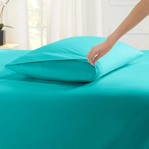 Miniatura 2 de Fundas de almohada – Juego de 2 fundas de almohada de algodón de 600 hilos, calidad de algodón, sedoso y suave, sin arrugas