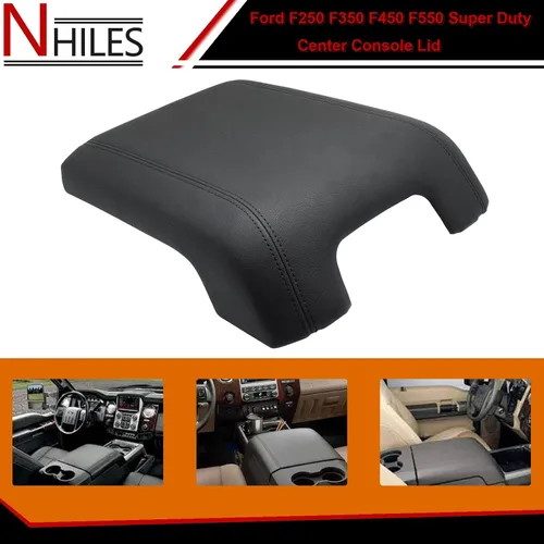 Miniatura 3 de NHILES Kit de Tapa de Consola Central Negra de Repuesto Compatible con F-250 Super Duty F-350 Super Duty F-450 Super Duty F-550 Super Duty 2011 2012