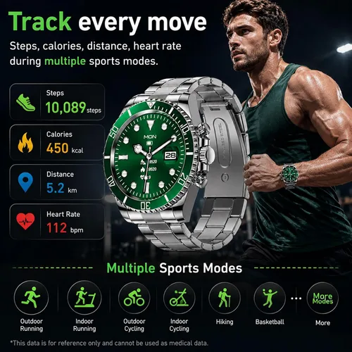 Miniatura 4 de findtime Reloj inteligente para teléfonos Android, contestar hacer llamadas, recordatorio de SMS, reloj inteligente compatible con iPhone