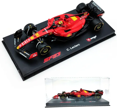 Miniatura 18 de 1/43 F1 2023 SF23 16# Charles Leclerc Scuderia SF23 55# Carlos Sainz aleación coche fundido a presión modelo modelo regalo (1/43 SF23 Monza #16)