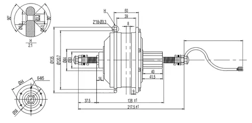 Miniatura 7 de 36V 250W eléctrico sin escobillas engranaje trasero motor de cubo roscado motor del buje, motor de la rueda trasera (B)